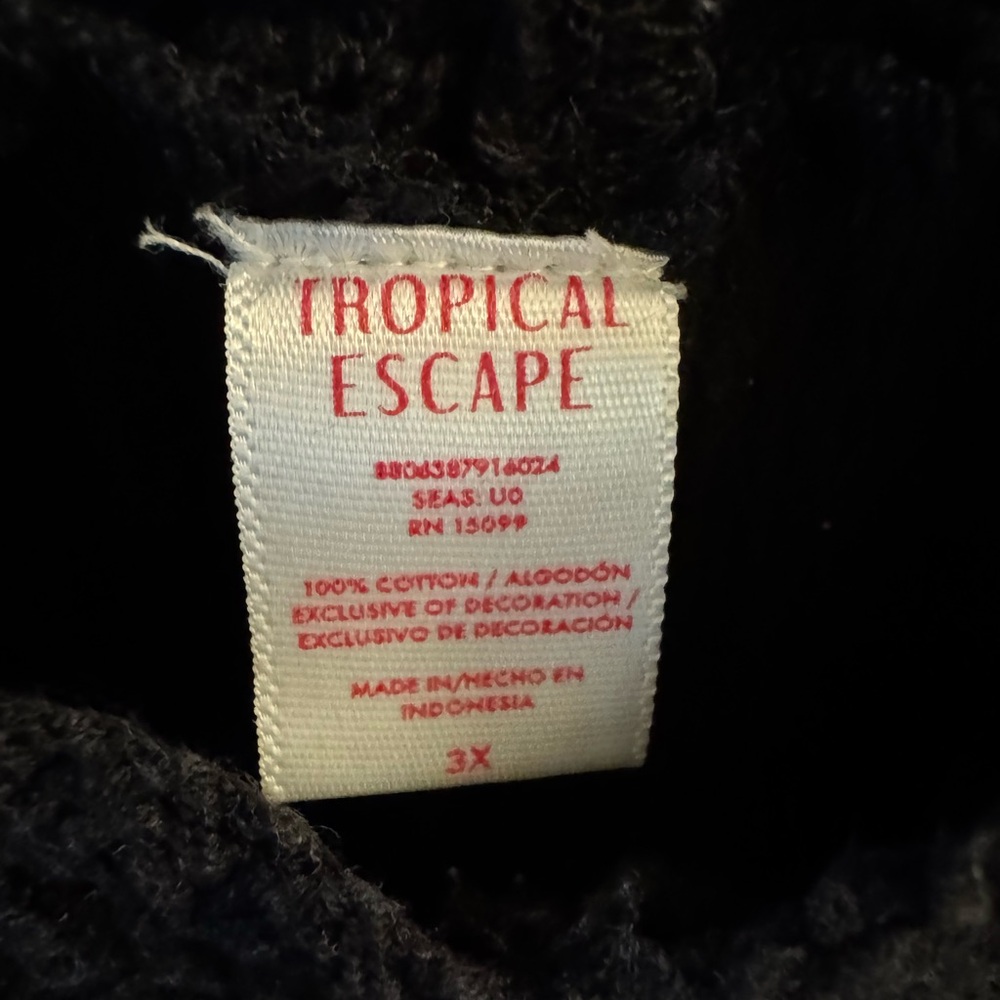 Tropical Escape Black Crochet-Trim Cover Up Dress - Picture 3 of 3